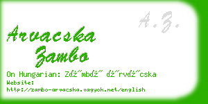 arvacska zambo business card
